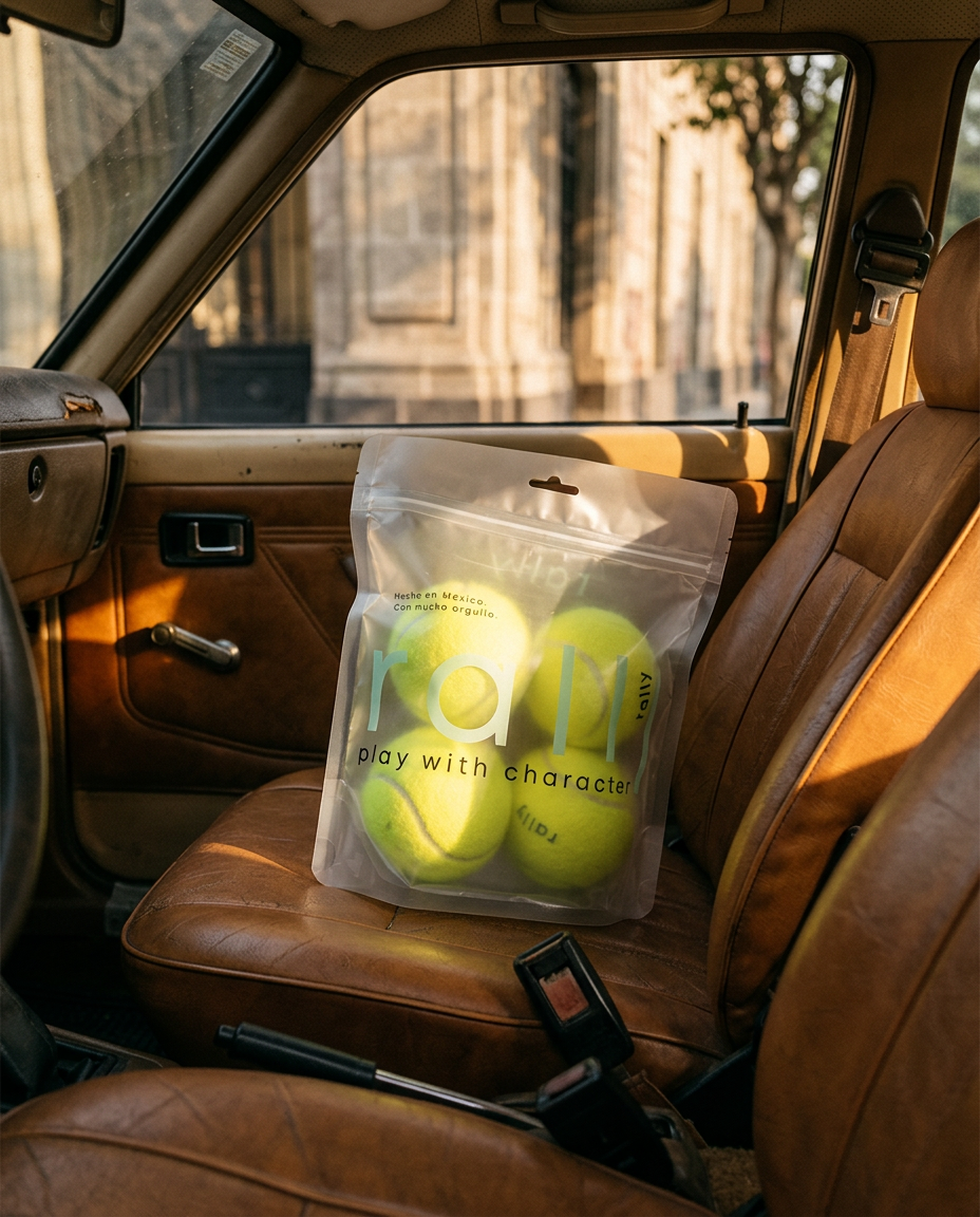 El Pouch Rally en el asiento de un coche en Ciudad de México